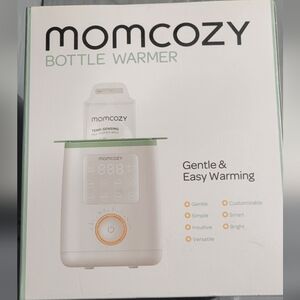 momcozy Baby Bottle Warmer - White with Mint and Gold Accents